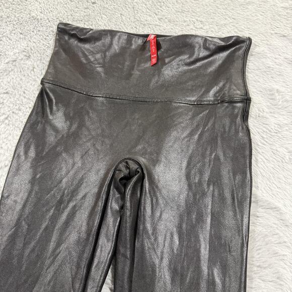 Spanx Leggings Womens Medium Faux Leather High Rise Slimming Shapewear Pants - Picture 1 of 9